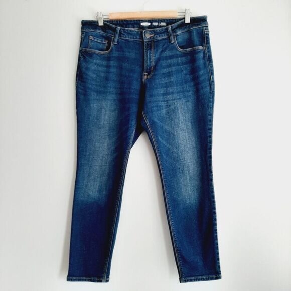 OLD NAVY | Rockstar Super Skinny Mid-Rise Crop Ankle Blue Jeans Sz 16 Petite - Picture 11 of 11